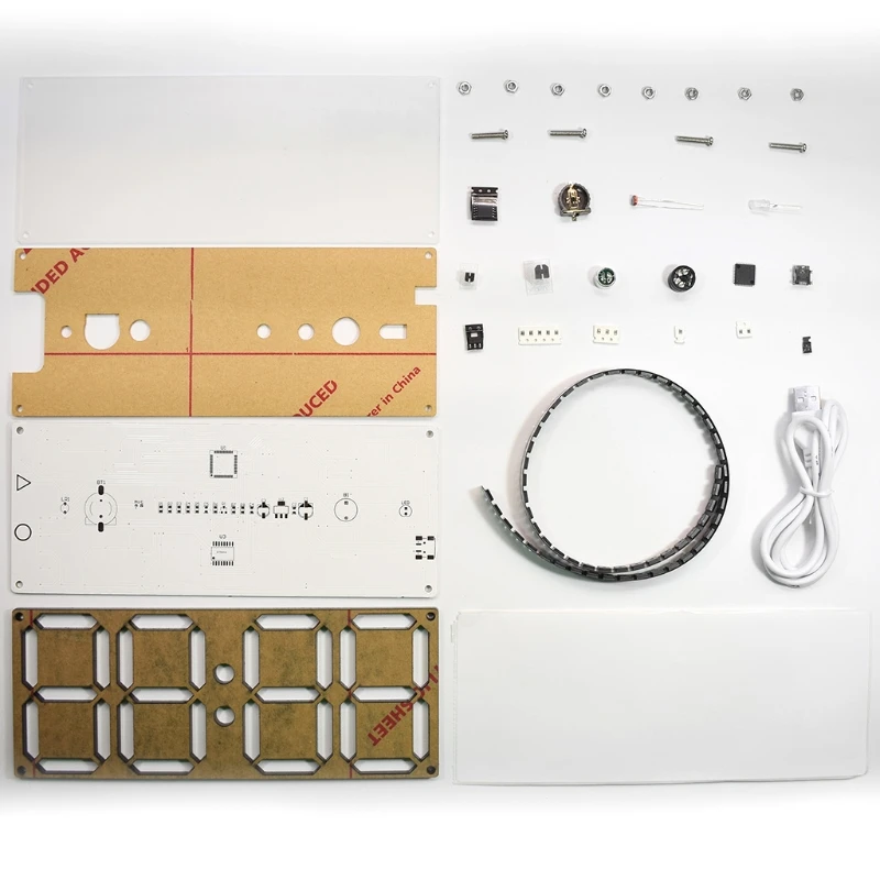Большой дюймовый Радужный цвет цифровой трубки DS3231 часы DIY kit с настраиваемым