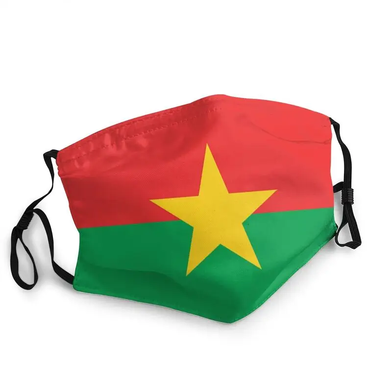 

Burkina Faso Flag Non-Disposable Mouth Face Mask Unisex Adult Mask Anti Dust Protection Cover Respirator Muffle