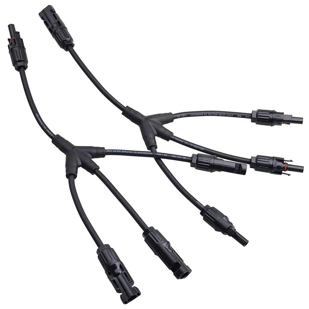 

1 Pair Y Type Solar Panels PV Male & Female Compatible 3 To 1 Branch Connector Electrical Supplies Alternative Energy Supplies