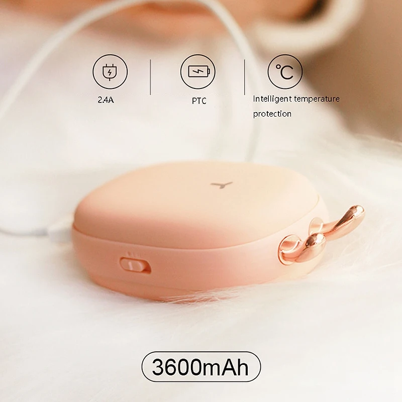 

3600MAh Rechargeable Hand Warmer Double-Sided Fast Heating, Hand Warming and Charging Dual-Use Mini Portable