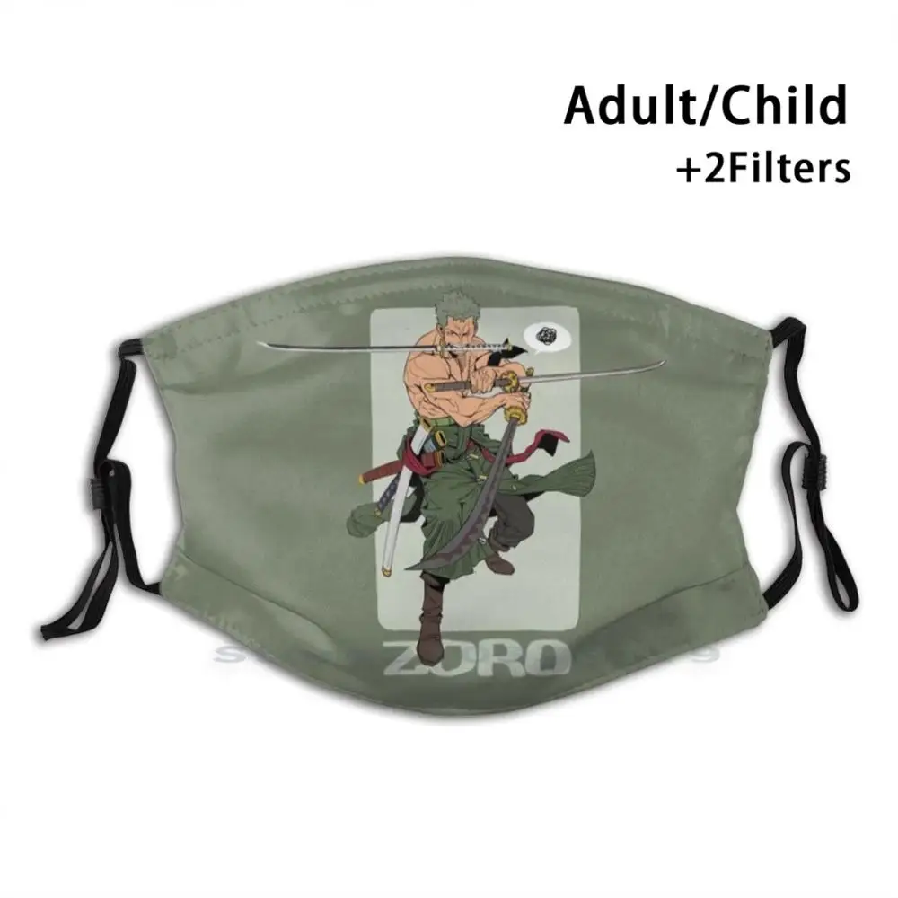 

One Piece Zoro The Swordsman Adult Kids Washable Funny Face Mask With Filter Zoro Roronoa Zoro Roronoa Zoro One Piece Roronoa