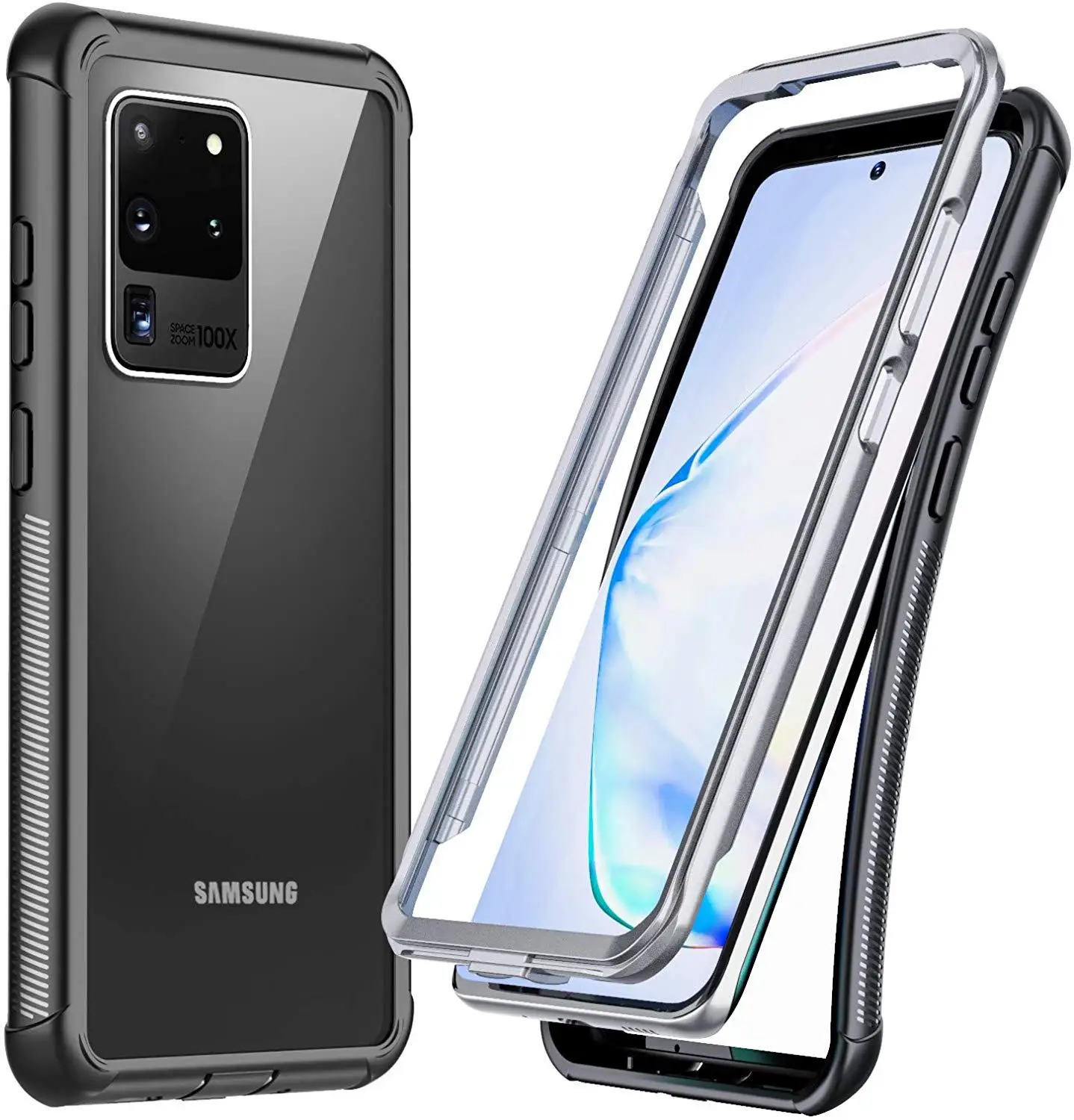 

Для Samsung Galaxy S20 Ультра чехол на весь корпус с Встроенный протектор экрана, противоударный Прочный чехол Clear для S20 6,9 "5G