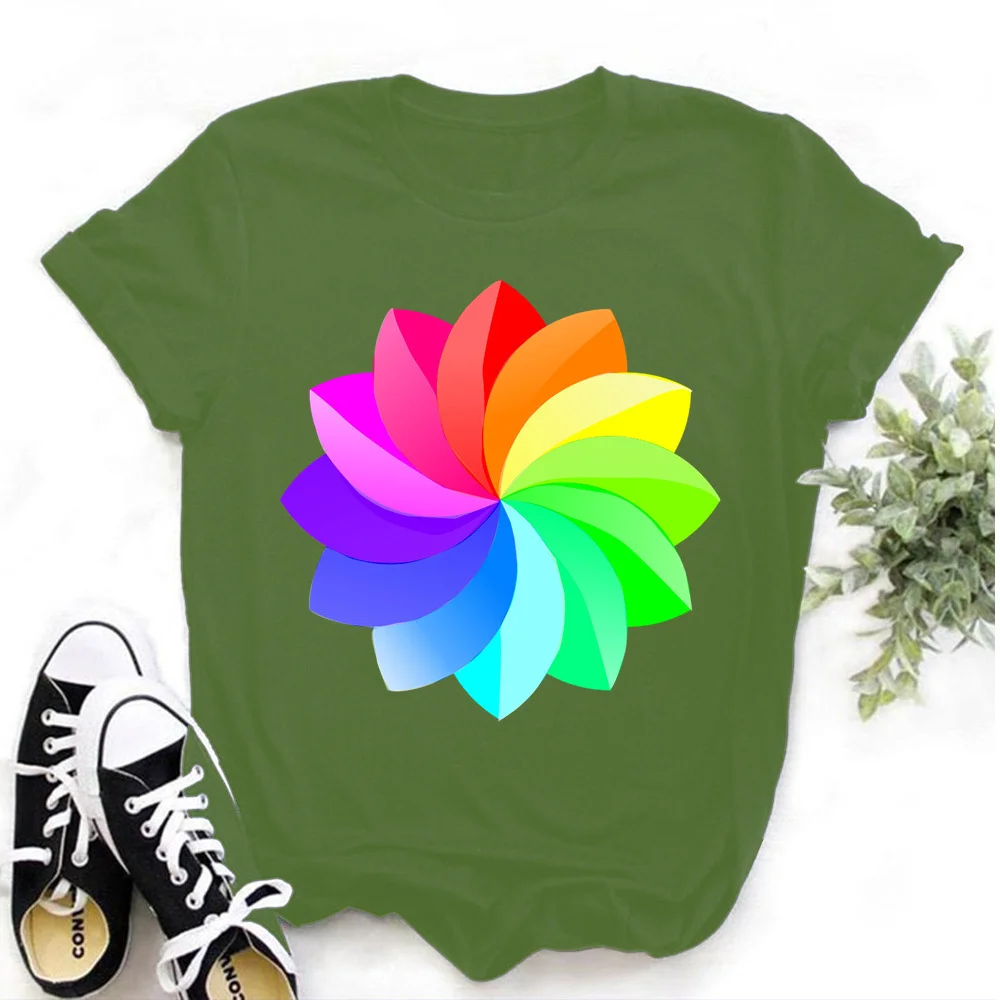 

Красочные футболки с принтом, женские летние футболки с графическим рисунком 2021, Забавные Рубашки для женщин, футболки с круглым вырезом, то...