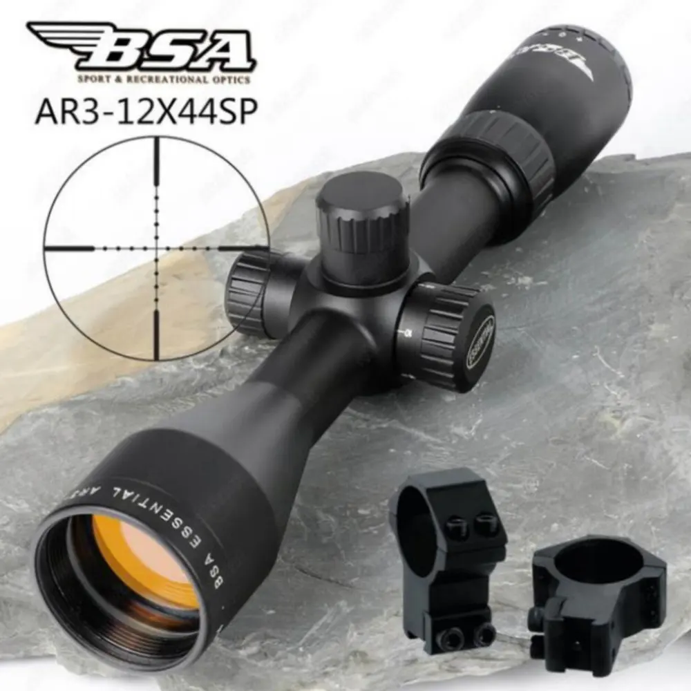BSA Essential AR 3 12X44 SP охотничий винтовочный оптический прицел боковой Параллакс Mil Dot