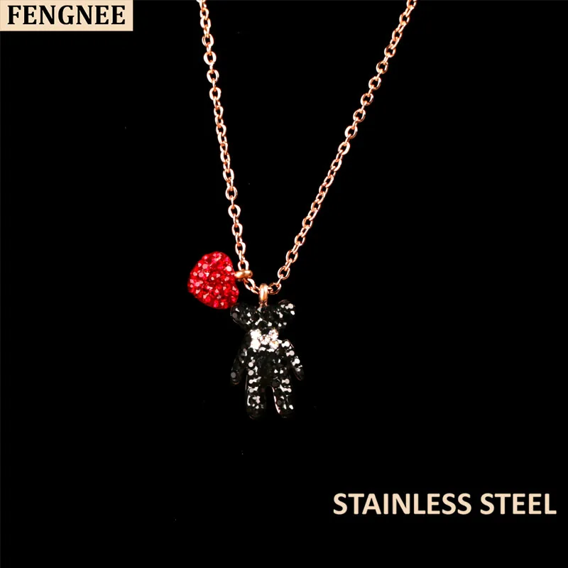 Женское колье из нержавеющей стали fengnee роскошное ожерелье с кулоном в виде
