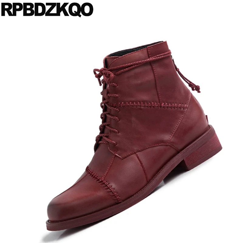 Коренастый Осенняя ботильоны на низком каблуке из натуральной кожи осень зима