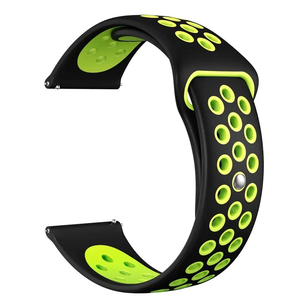 Black Yellow 23 мм силиконовый ремешок для часов, ремешки для Fitbit Versa, дышащие сменные, легко подходят, ремешки для Fitbit Versa, Смарт-часы - Цвет ремешка: Black Yellow