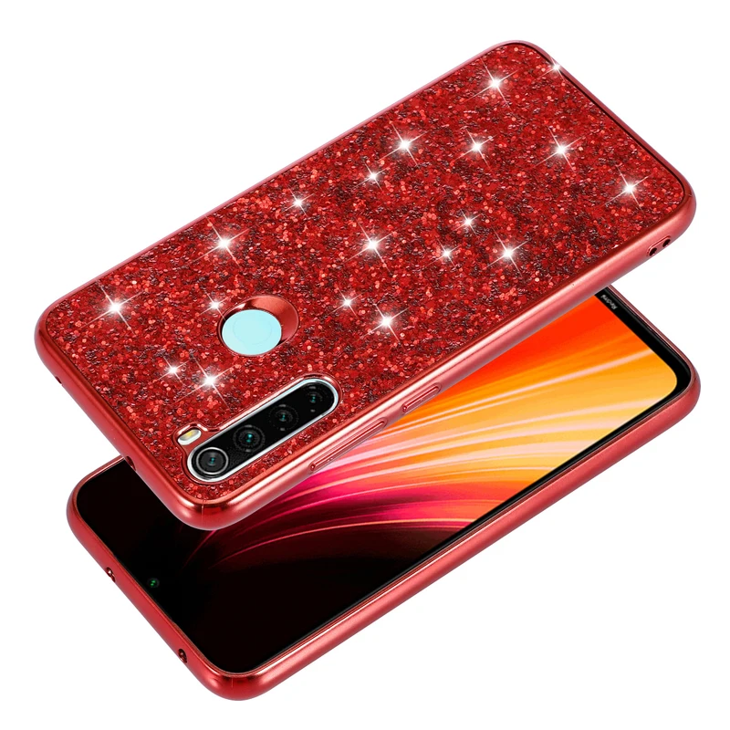Чехол для Xiaomi Redmi Note 8 из мягкого ТПУ 9s note pro блестящий чехол с бриллиантами 7 6 5