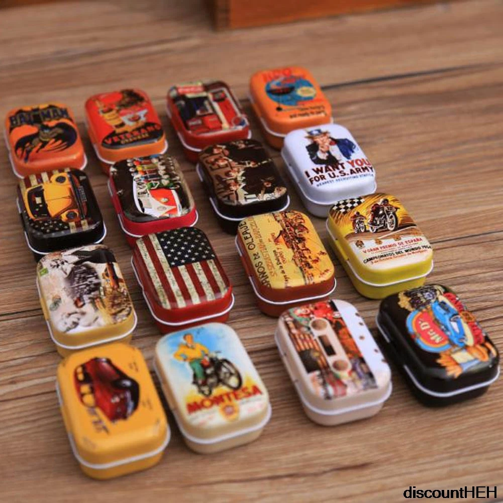 Металлическая винтажная жестяная коробка для хранения конфет 5 5*4*2 см|tin box|cartoon tin