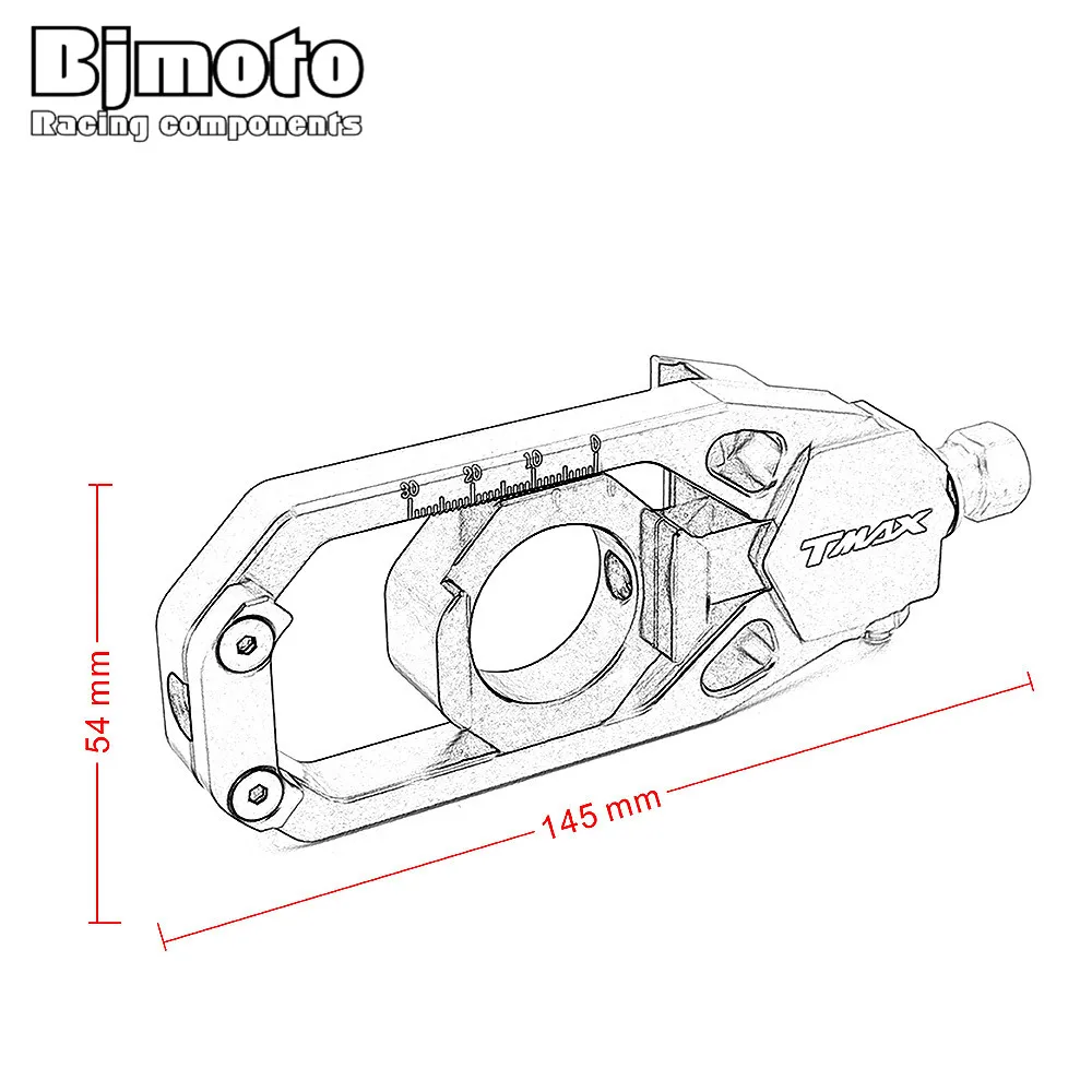 BJMOTO TMAX530 цепные блоки регулировки шпиндели CNC алюминиевые натяжители Catenary для Yamaha