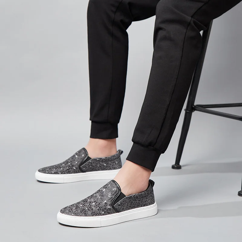 Fashion Men genuine Leather Shoes Luxury Slip On Black Brown outdoor Office Business club party Casual | Обувь