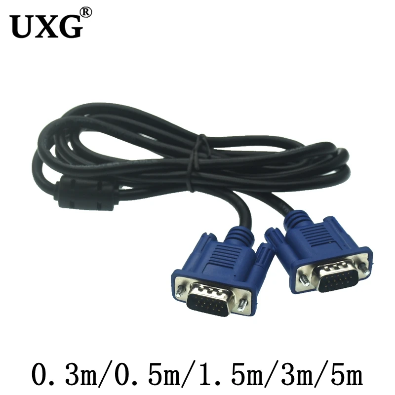 Cable VGA a VGA de 1,5 M, 3m, 5m, conector convertidor de...