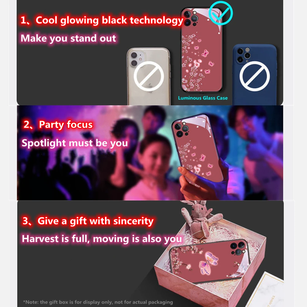 Cena Retro Motyl Personalizada Funda Kolorowe Etui Na Telefon Dla IPhone 14 13 12 Mini 11 Pro Max XS XR X Pary LED Flash Cover