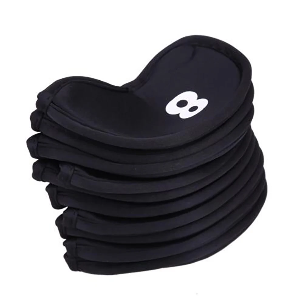 10pcs/set Gift Golf Head Cover Case Cue Club Durable Putter Protector Outdoor Sports Driver Fairway Number Neoprene Practical |