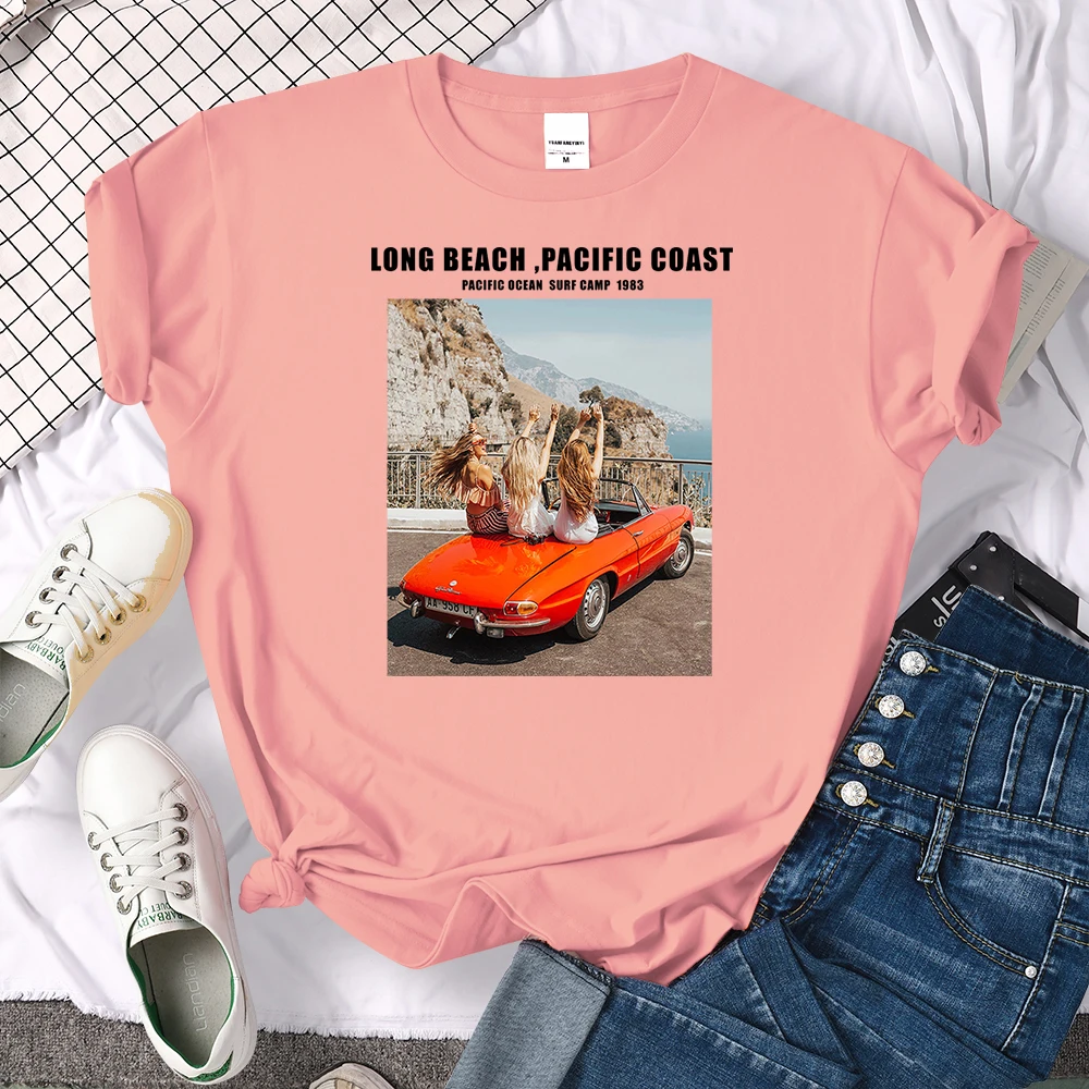 

Удобная женская футболка с круглым вырезом, красивая одежда для девочек, топы с принтом, футболки с коротким рукавом, женские дышащие летние...