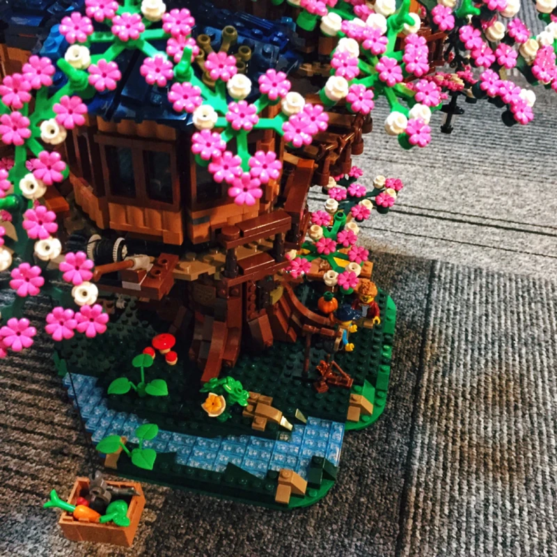 Новый sakura Tree House Idea Series MOC совместим с 21318 Lepining строительные блоки кирпичи