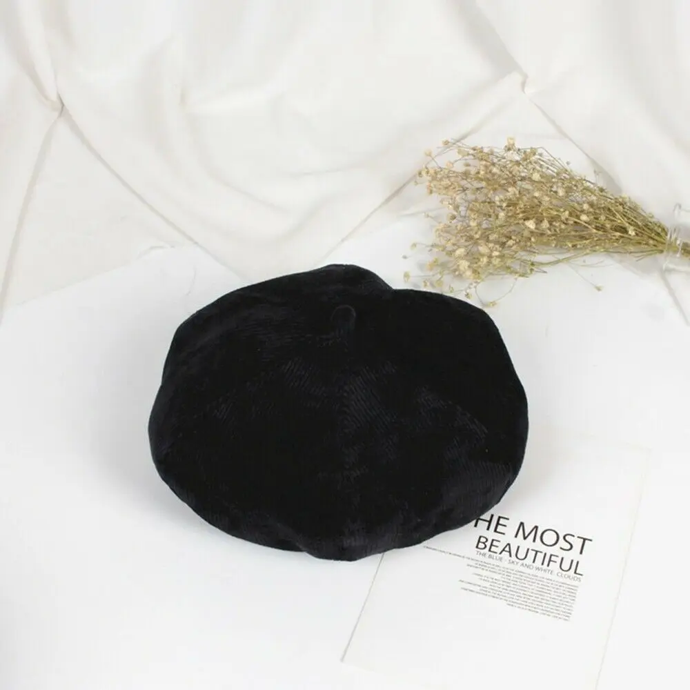 Модный тренд детской Beanie BERET Теплые Французский художник Шапки Лыжные шапки однотонные подарки вельвет милые одноцветные бейсболки для От 3 до 6 лет