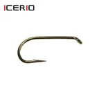 ICERIO, 100 шт., крючок с длинной ручкой, для сухой и влажной Нимфы, острый, из углеродистой стали, аксессуары рыболовный снасти