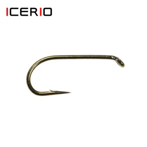 ICERIO, 100 шт., крючок с длинной ручкой, для сухой и влажной Нимфы, острый, из углеродистой стали, аксессуары рыболовный снасти