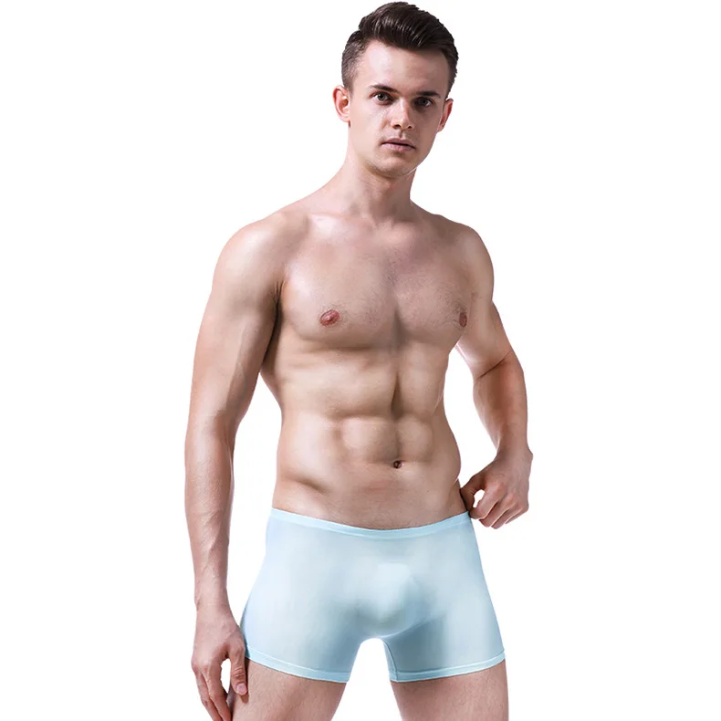 Мужские брендовые шорты-боксеры, сексуальное нижнее белье, ice silk Cueca Masculina Hombre Slips Ropa Interior, домашнее нижнее белье, мужские боксеры с мешочком для пениса
