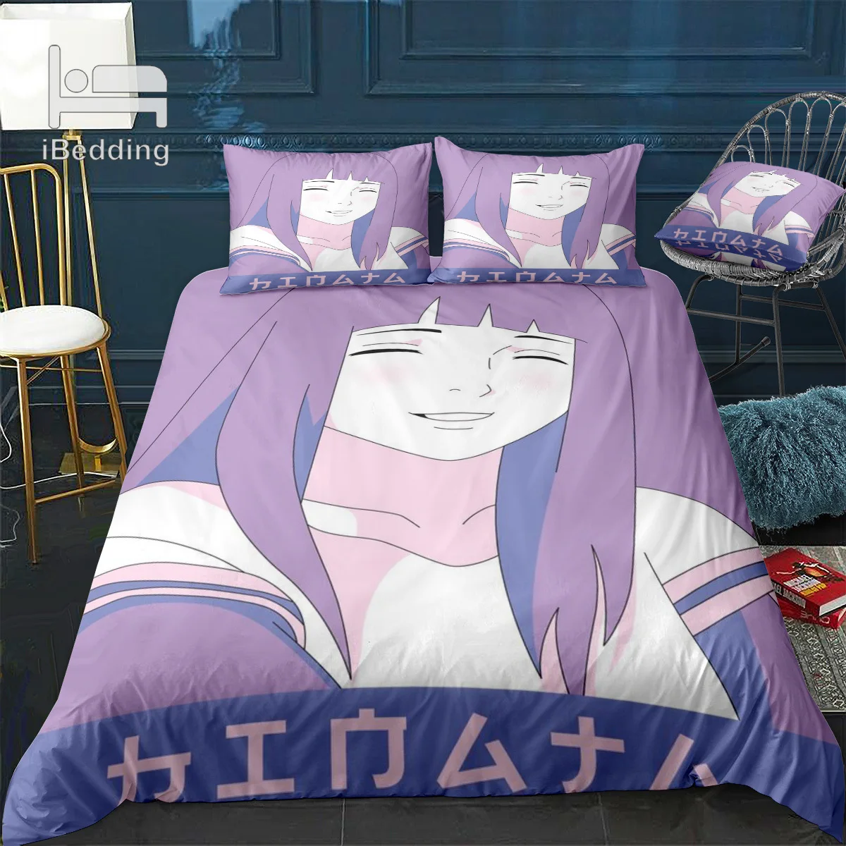 Japanese Anime Hinata Bedding Set Summer Duvet Covers Pillowcases Comforter Bedclothes Girl Bed Linen | Дом и сад