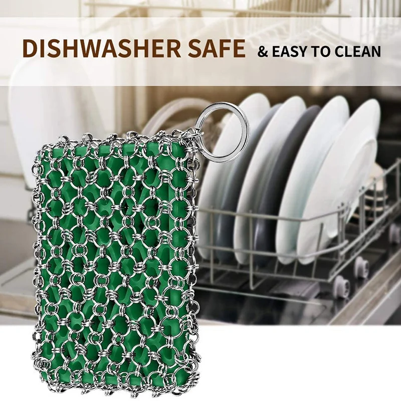 

Clean Frying Pan Cleaner-Upgraded Chain Nail Scrub Care, Suitable for Habit Pot