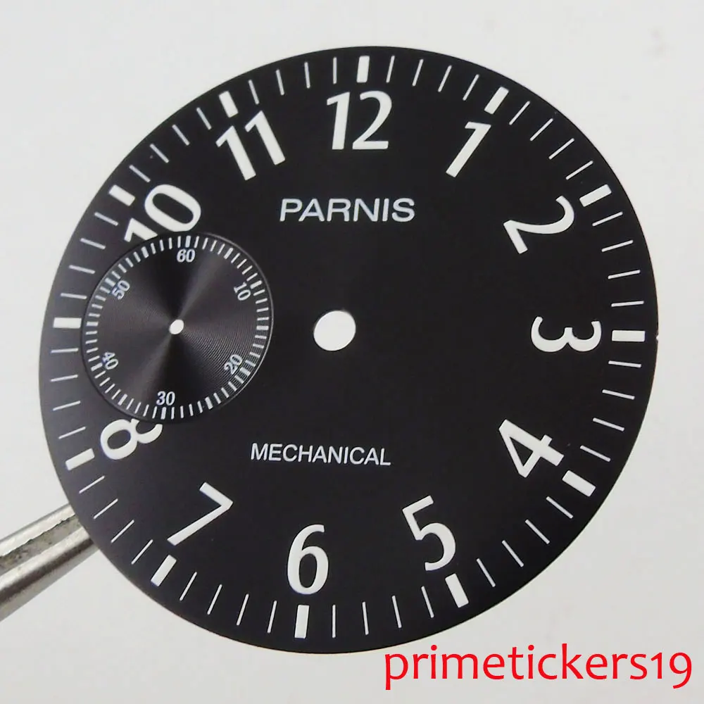 Часы PARNIS 38 9 мм parnis с черным циферблатом и белыми цифрами подходит для часов seagull
