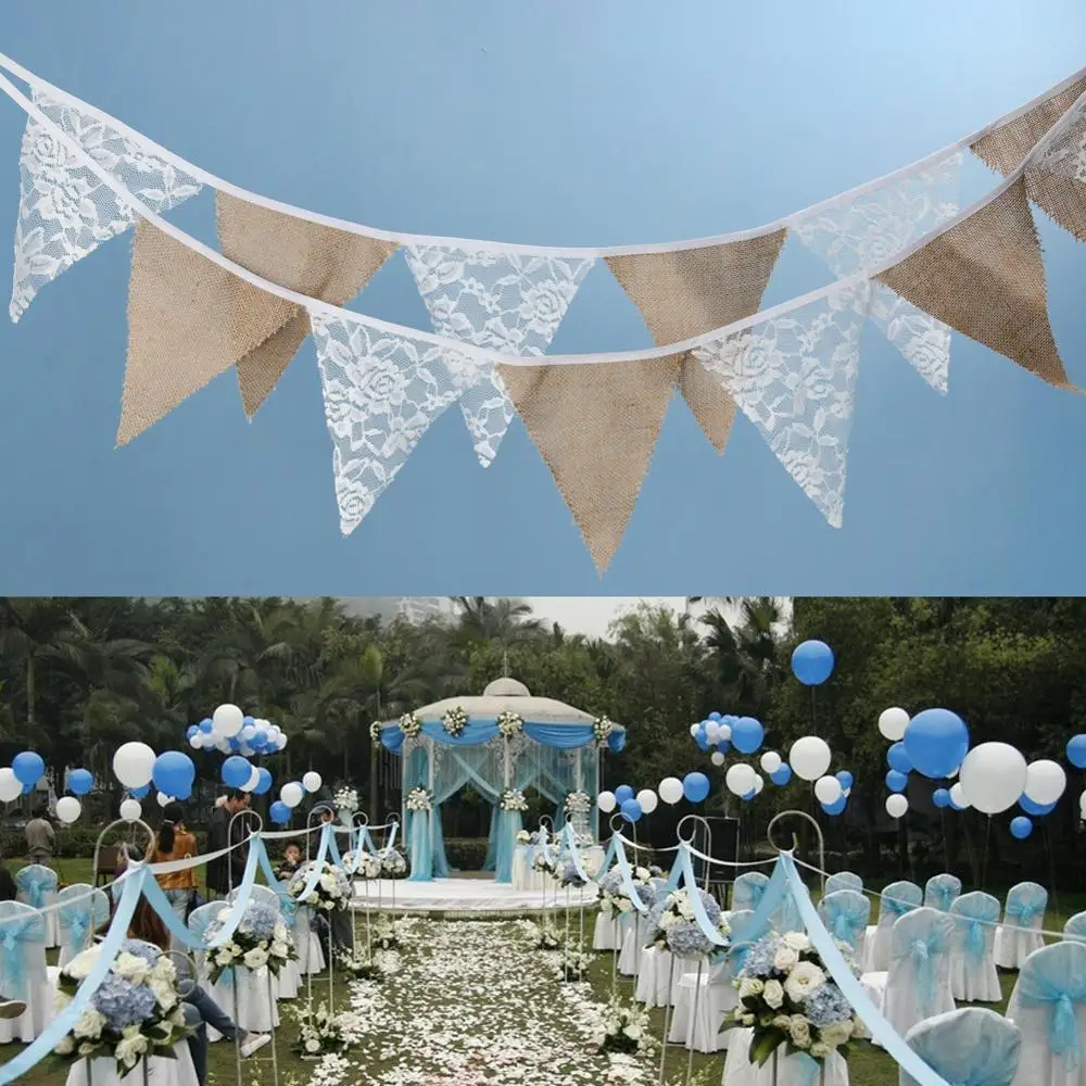Свадебные Кружева флаги фон 12 Мешковина для флагов кружева баннеры Вымпел