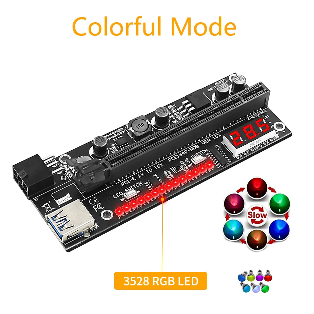 Кабель питания TISHRIC шатер VER15X Plus PCIE Riser 15X SATA на 6 контактов карта Express 1X 16X Solt для