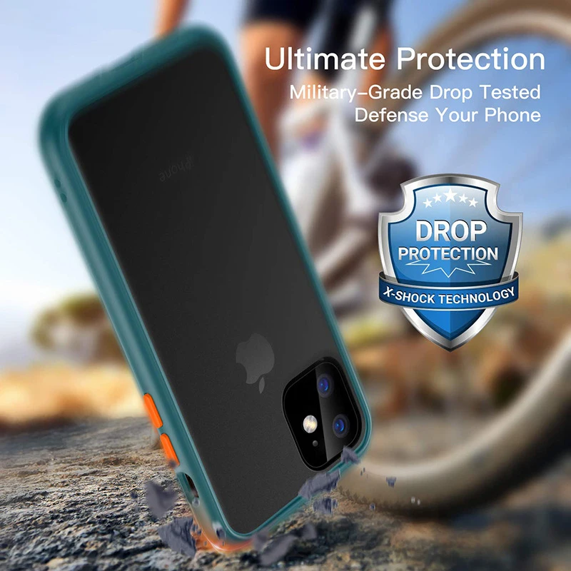 Luxury Transparent Matte Case For iphone 11 Pro XS MAX XR X Hybrid Shockproof Silicone Phone Case For iPhone 6 6s 7 8 Plus Cover