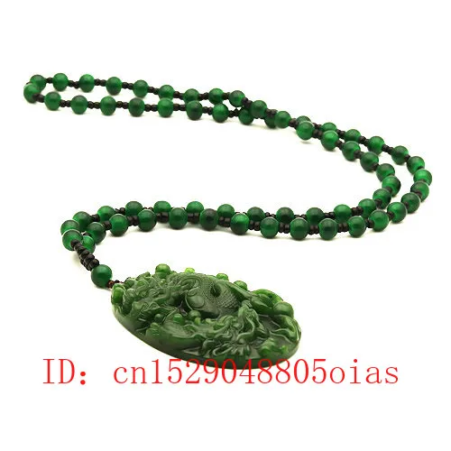 Натуральный зеленый китайский Нефритовый дракон кулон бусы ожерелье модное