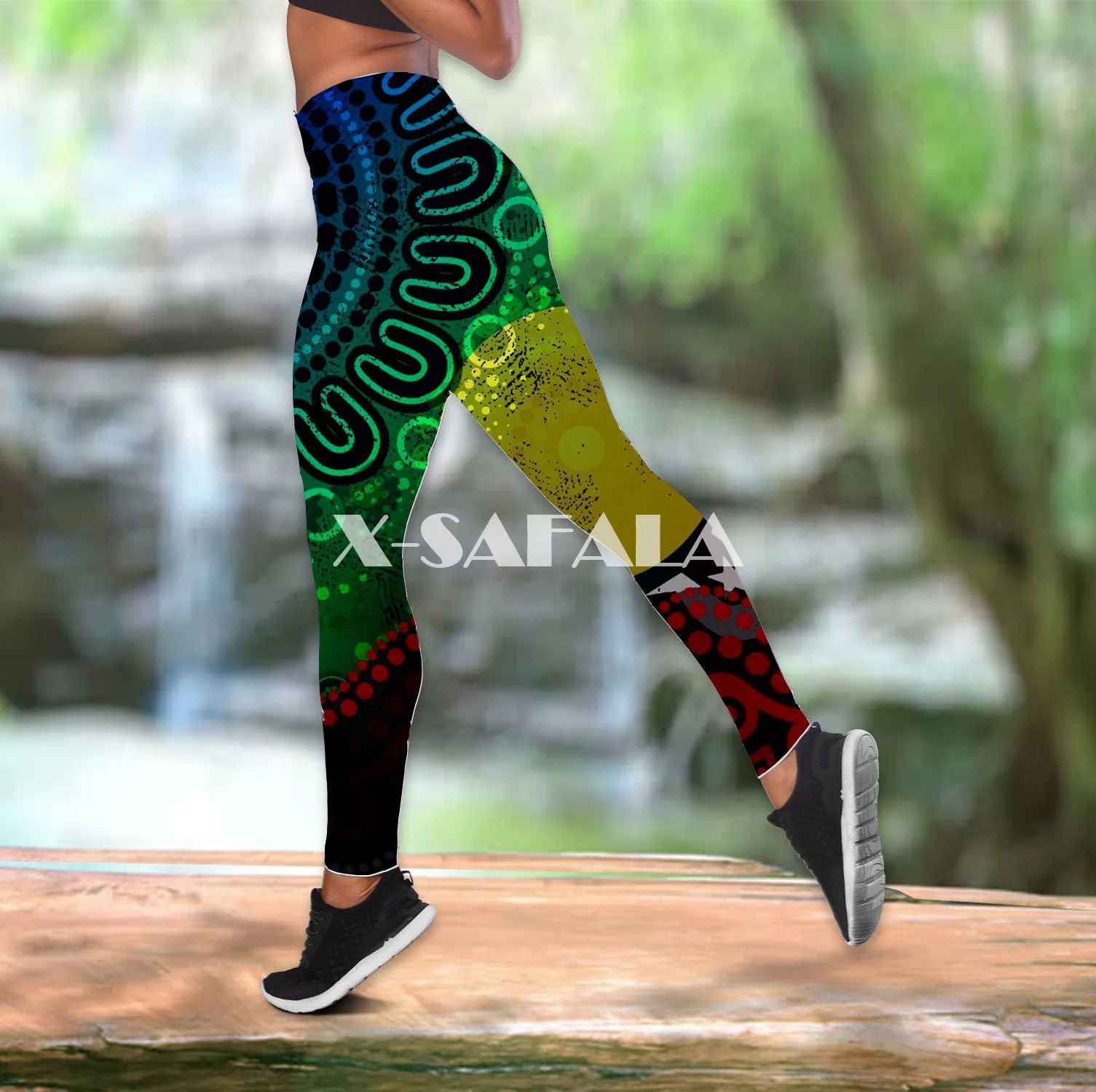 

Australia Aboriginal Naidoc Week Two Piece Yoga Set Women 3D Print Vest Hollow Out Tank Top High Waist Legging Summer Sport-15