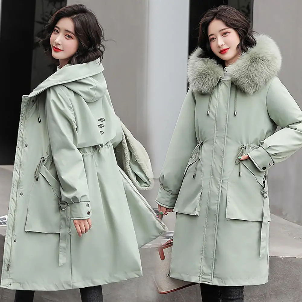 PinkyIsBlack -30 Degrees Autumn Winter Women Coat Long Parkas Female Warm Removable Fur Liner Hooded Winter Jacket Women Outwear