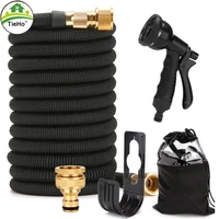 25ft 75ft garden hoses pipe upgraded retractable pipe high pressure car wash hose with spray gun garden watering water hose