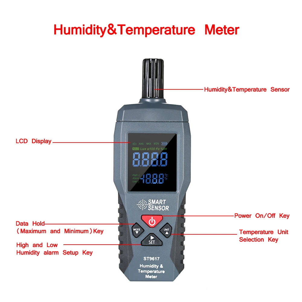 Умный датчик высокоточный цифровой ЖК-термометр гигрометр терморегулятор