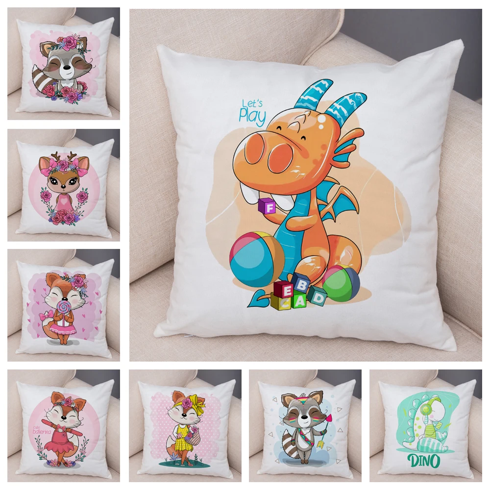 

Мультяшный олень динозавр Подушка Чехол для детской комнаты диван домашний автомобиль Декор Симпатичные животные плюшевые подушки Чехол в...
