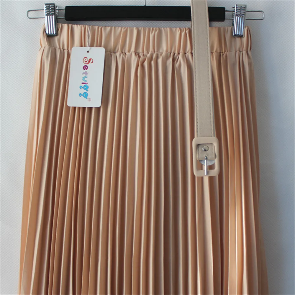 Длинная шифоновая юбка плиссе в гармошку SETWIGG 90 см эластичный Повседневный