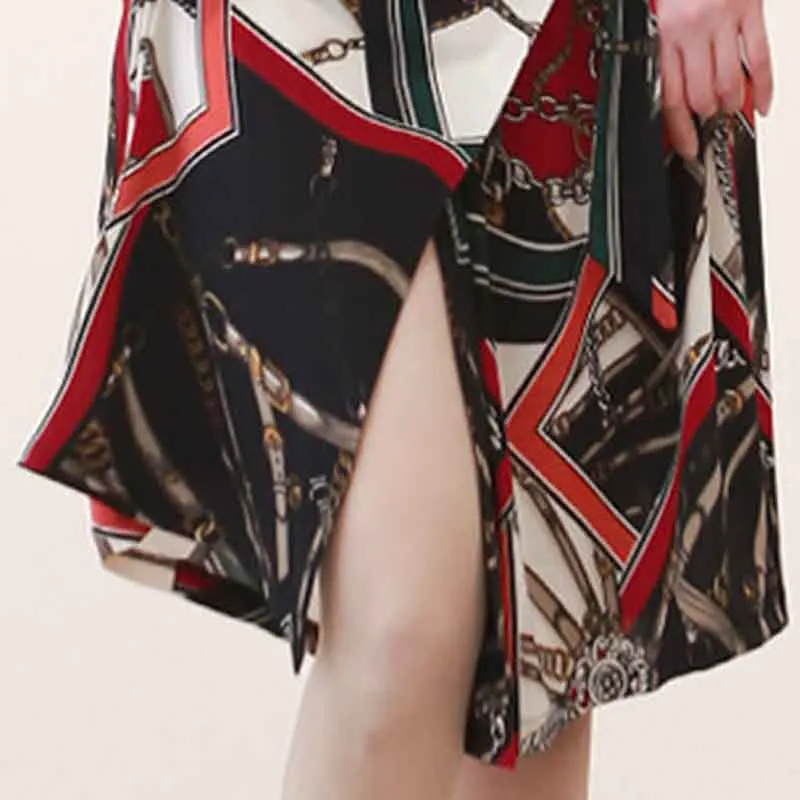 

2020 New Korean OL Sexy V-Neck Colored Geometric Print Kimono Dress Women Fashion Dress Autumn Vintage Party Elegant Dresses