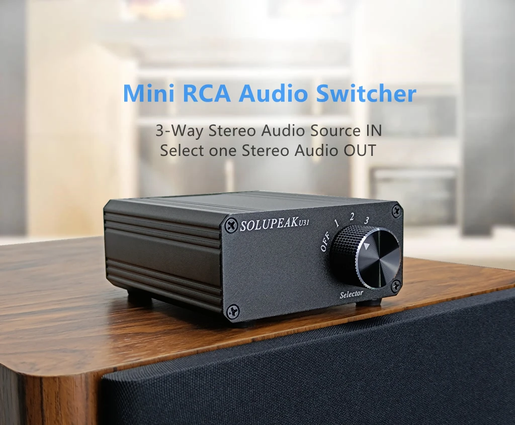 SOLUPEAK U31 1(3) IN 3(1) OUT RCA стерео аудио источник переключатель сигналов сплиттер