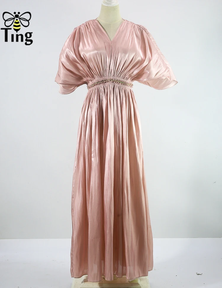 Длинное блестящее вечернее платье с высокой талией в стиле бохо | Женская одежда