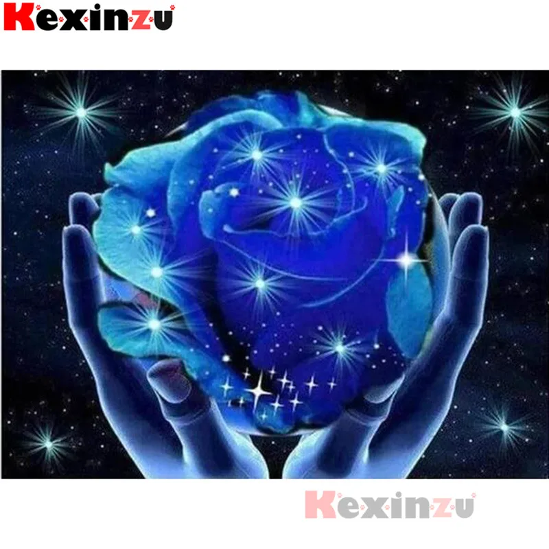 Kexinzu полный 5D DIY квадратный/круглый алмазная живопись &quotсиняя Роза&quot 3D вышивка