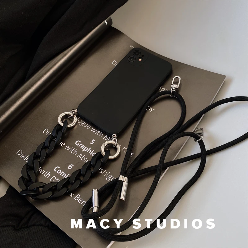 For Xiaomi Redmi 9A 9C 8A Note 8 pro 8T 9S 9T Mi 11 10 10T LITE 9 Simple Luxury Crossbody Necklace Lanyard Chain silicone case
