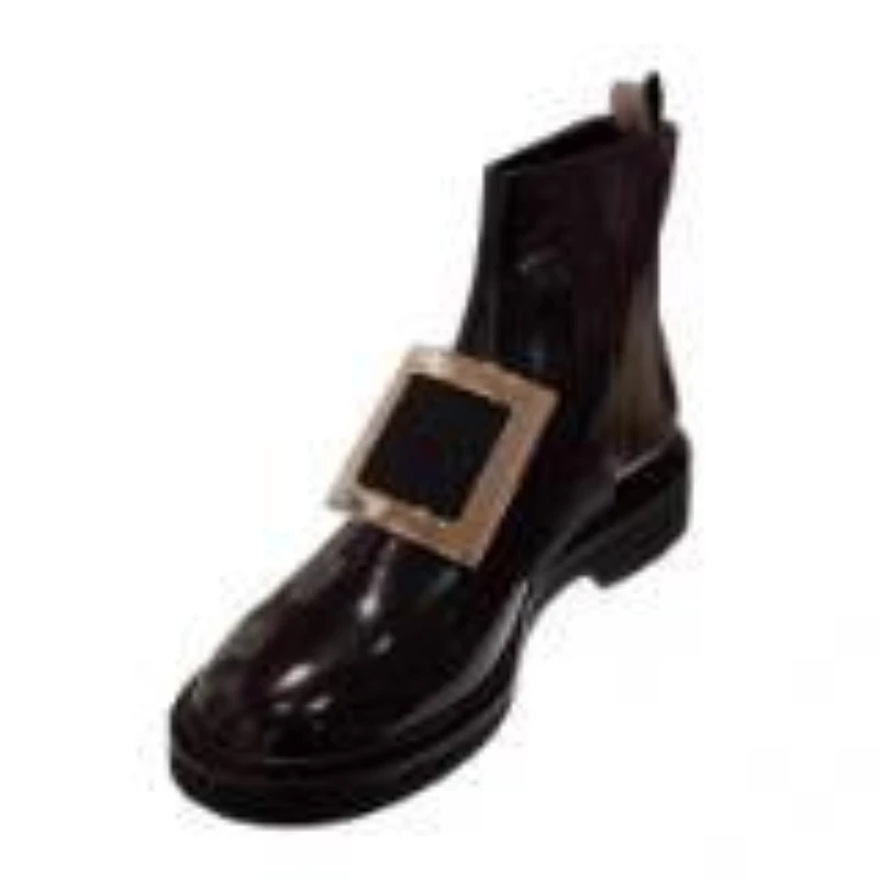 2021 новые ботинки Стразы с квадратной пряжкой мартинсы на плоской подошве женские