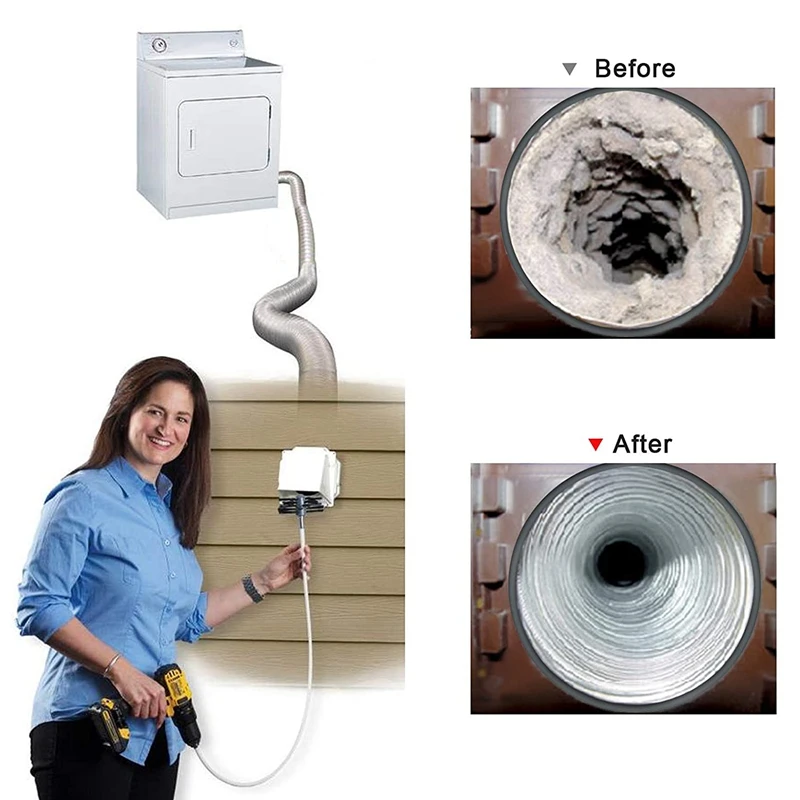 

Dryer Vent Cleaning Brush,Fireplace Chimney Brushes, Extends Up to 12 Feet, Use with or Without a Power Drill