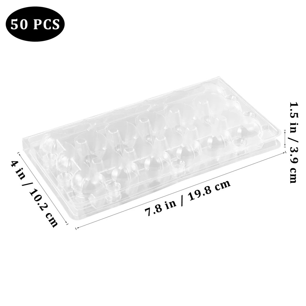 

BESTONZON 50 Pcs 18 Grids Quail Egg Storage Box Transparent Egg Dispenser Holder Case Refrigerator Egg Protection Box (1