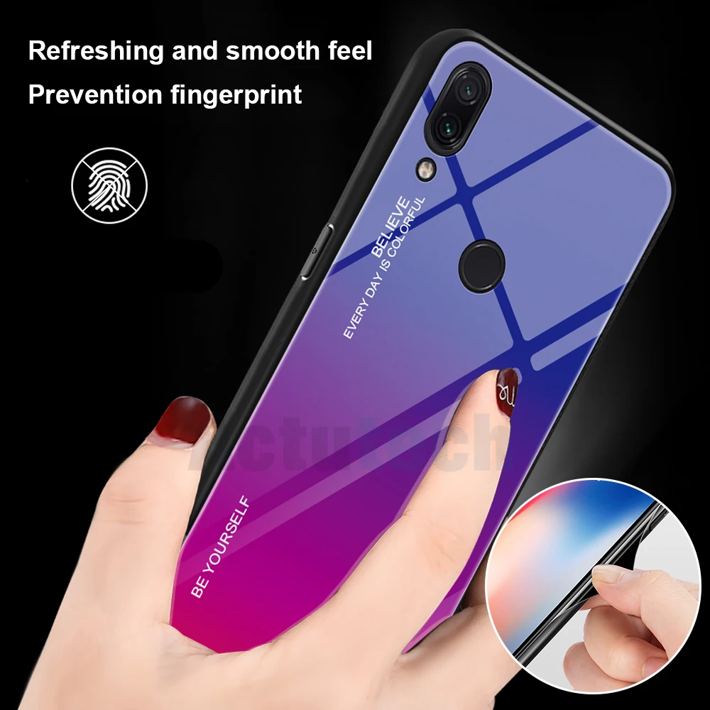 

Gradient Tempered Glass Phone Case For Xiaomi Redmi Note7 Note 7 Pro Cover Shell For Xiomi Red mi Note 7 Pro 7Pro Luxury Cover