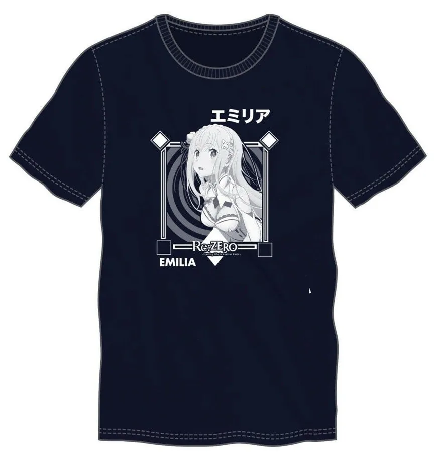 Подлинная аниме футболка Legit Re Zero Half Elf Emilia с принтом экрана Ts50Fm для молодежи