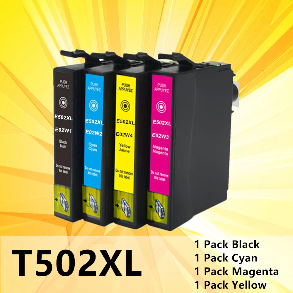 4PK чернильный картридж для EPSON 502 T502 XL Expression Premium XP5100 XP5105 Wrokforce wf 2865 2860 картриджи