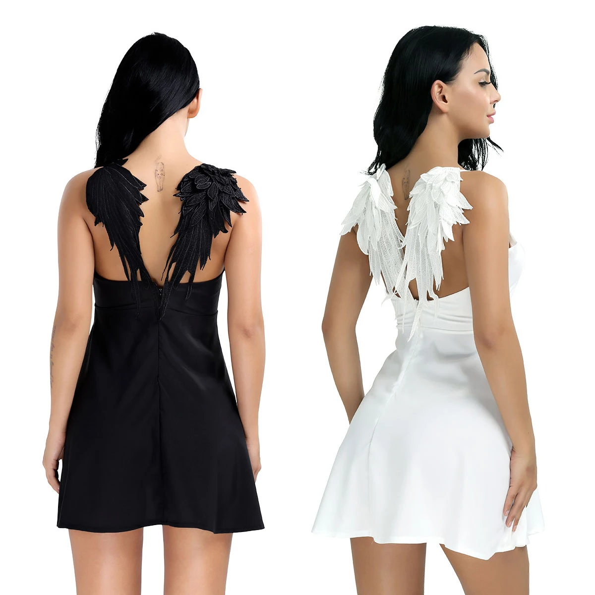 1 пара крыльев пера Сказочный Ангел Дьявол белые черные перья крылья Пришивные