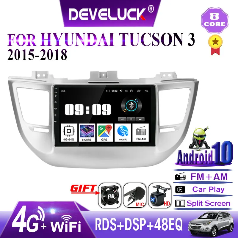 

2din Android 10.0 Car Radio For Hyundai Tucson IX35 3 2015 2016 2017 2018 GPS Navigation Multimedia Player 8 core 4G net wifi